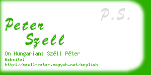 peter szell business card